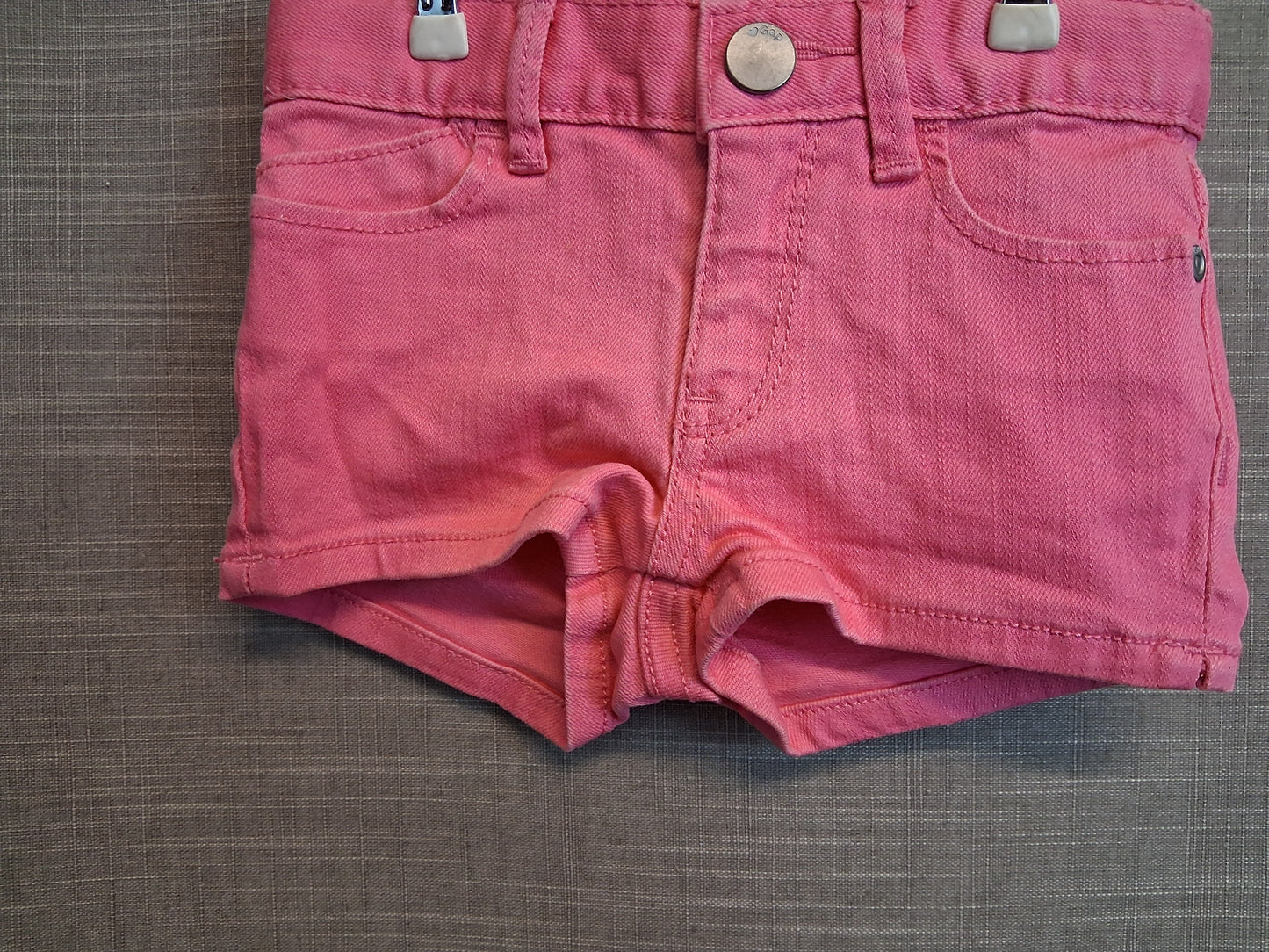 GAP Girls Pink Denim Shorts Age 12-18 Months Adjustable Waist