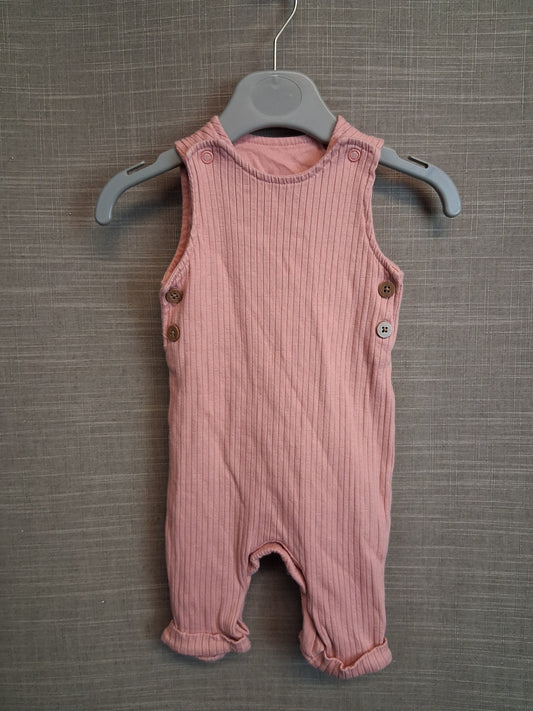 Primark Pink One Piece Dungarees Jersey Age 0-3 Months