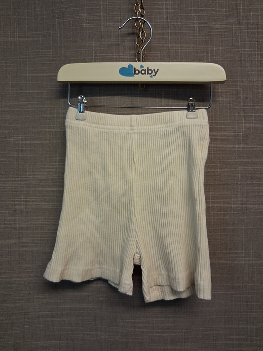 Shein Girls Cream Ribbed Legging Shorts Age 5-6 Years