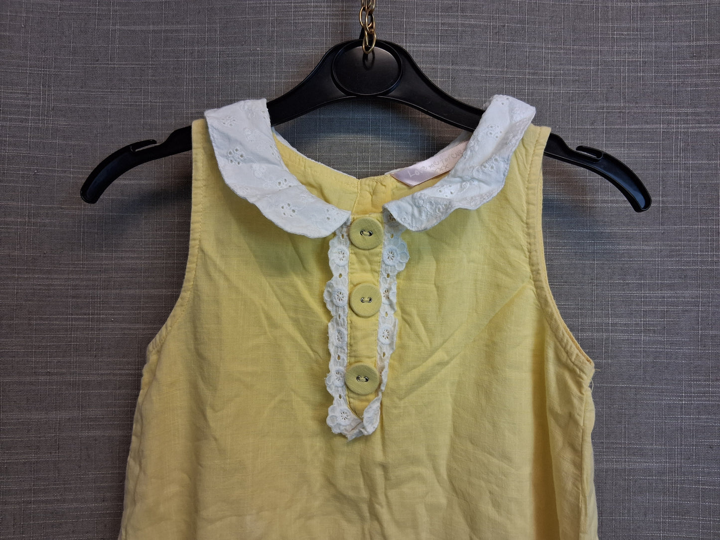 Matalan Girls Sleeveless Yellow Dress Age 6-7 Years