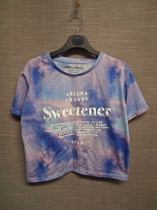 Ariana Grande Girls Sweetener Tour Cropped T-Shirt Short Sleeve Blue Purple Age 11-12 Years