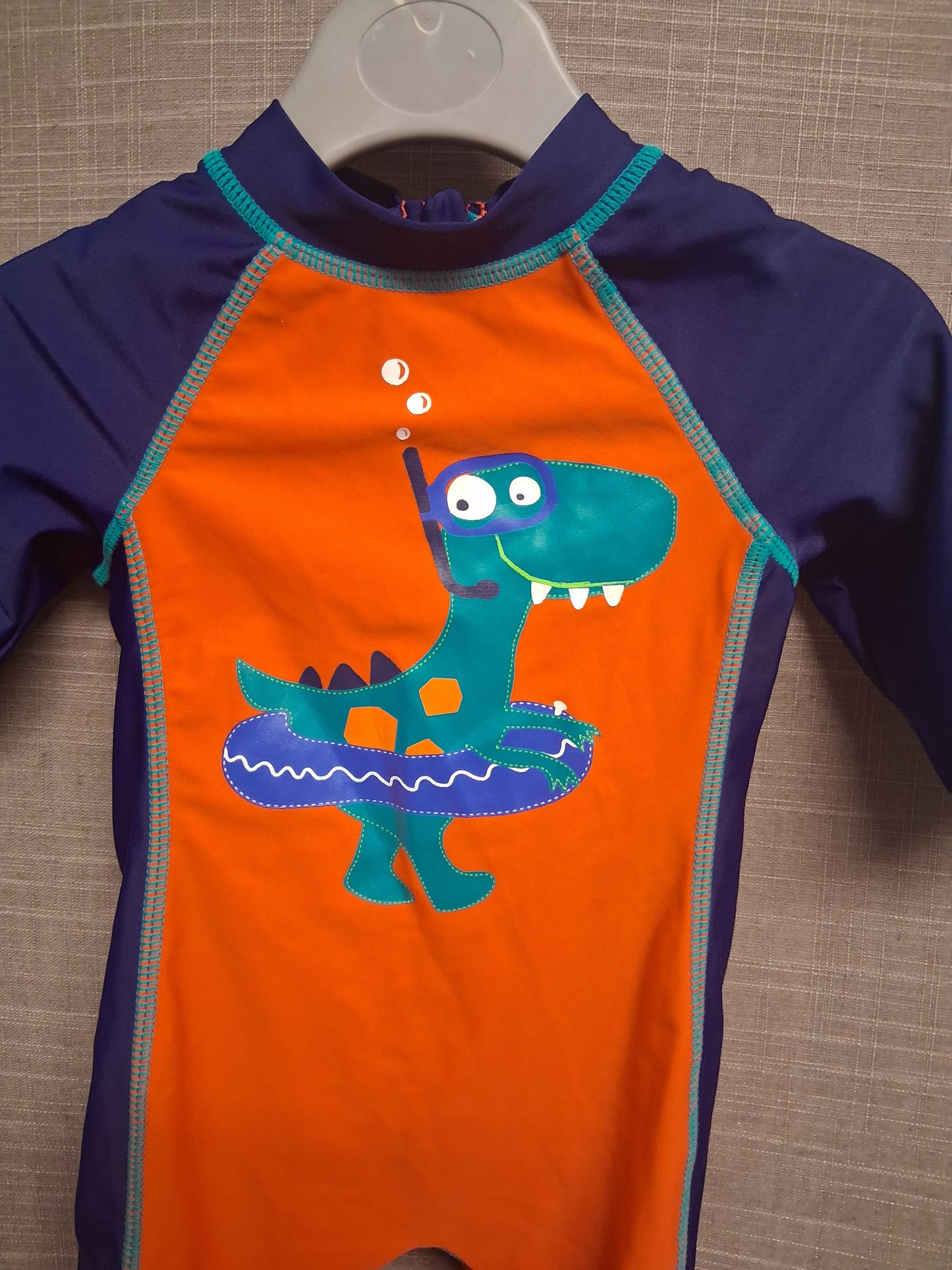 Blue Zoo Boys UV Swimsuit One Piece Age 6-9 Months Dinosaur