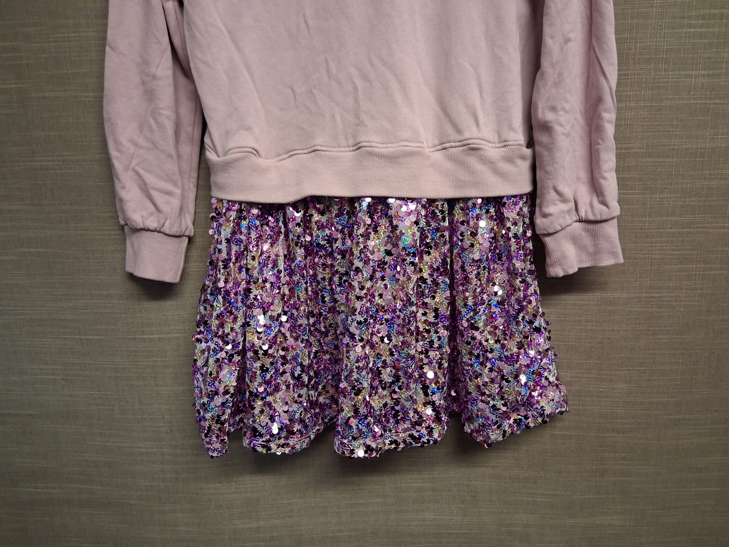 John Lewis Girls Purple Pink Sequin Jumper Dress Age 10 Years
