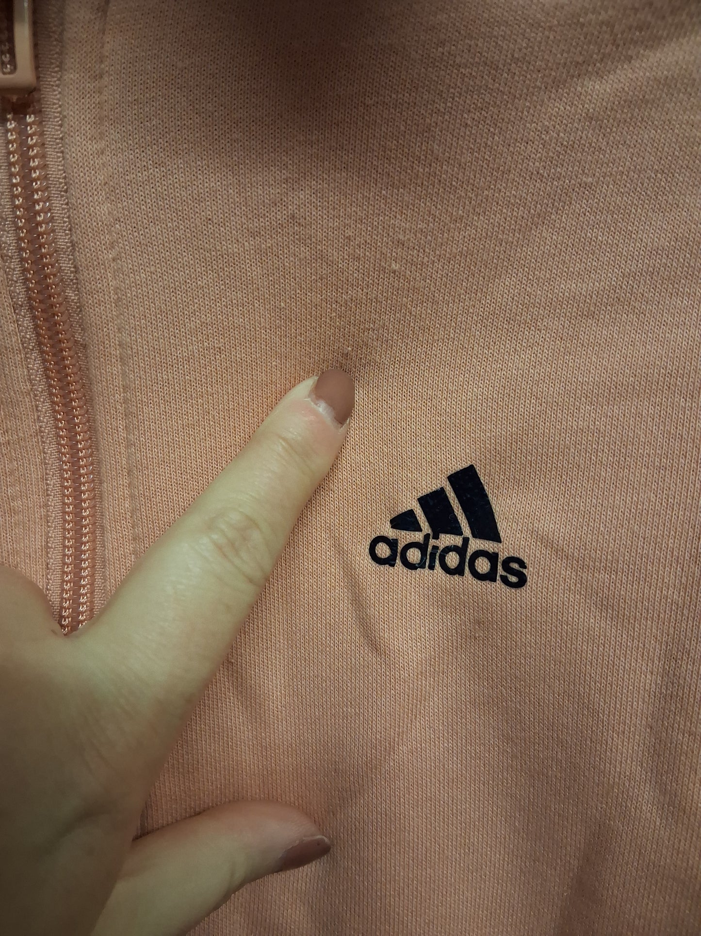 Adidas Girls Peach Full Zip Hoodie Long Sleeve Age 13-14 Years