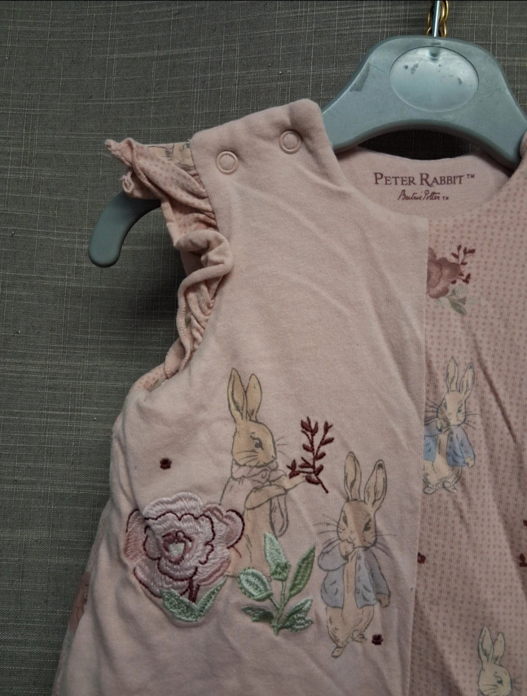TU Girls Sleeping Bag Peter Rabbit Theme Age 0-6 Months 2.5 Tog 100% Cotton