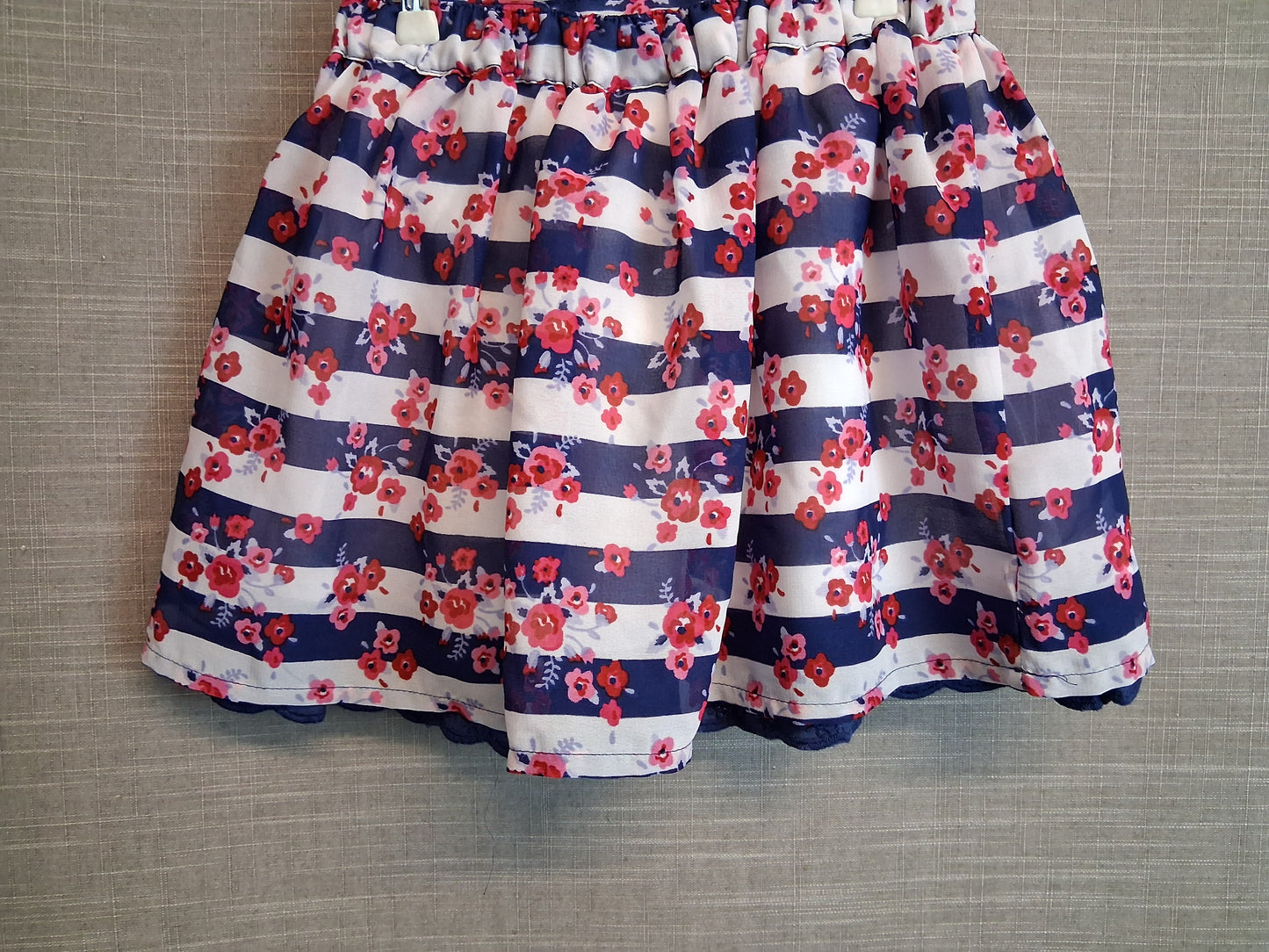 Matalan Girls A Line Skirt Multicolour Striped Floral Age 2-3 Years