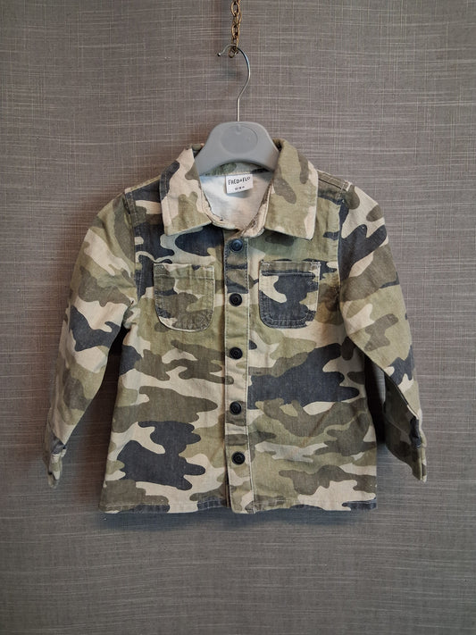 F&F Boys Camoflague Demin Shacket Age 12-18 Months 100% Cotton
