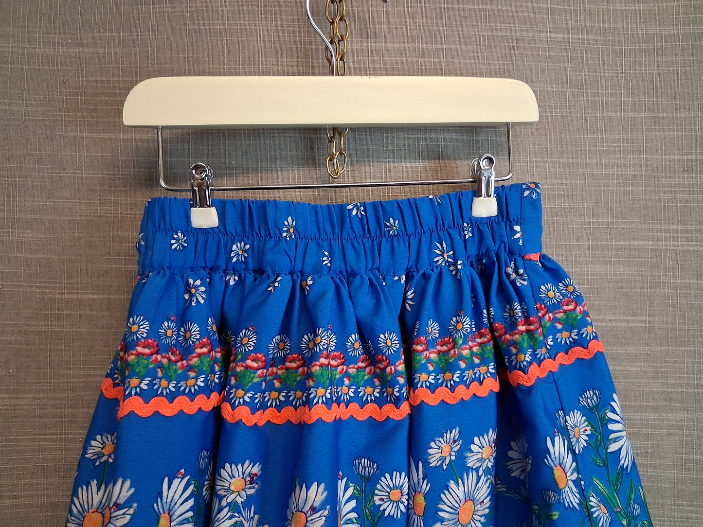 Monsoon Blue Floral Lined Skirt Age 3-4 Years