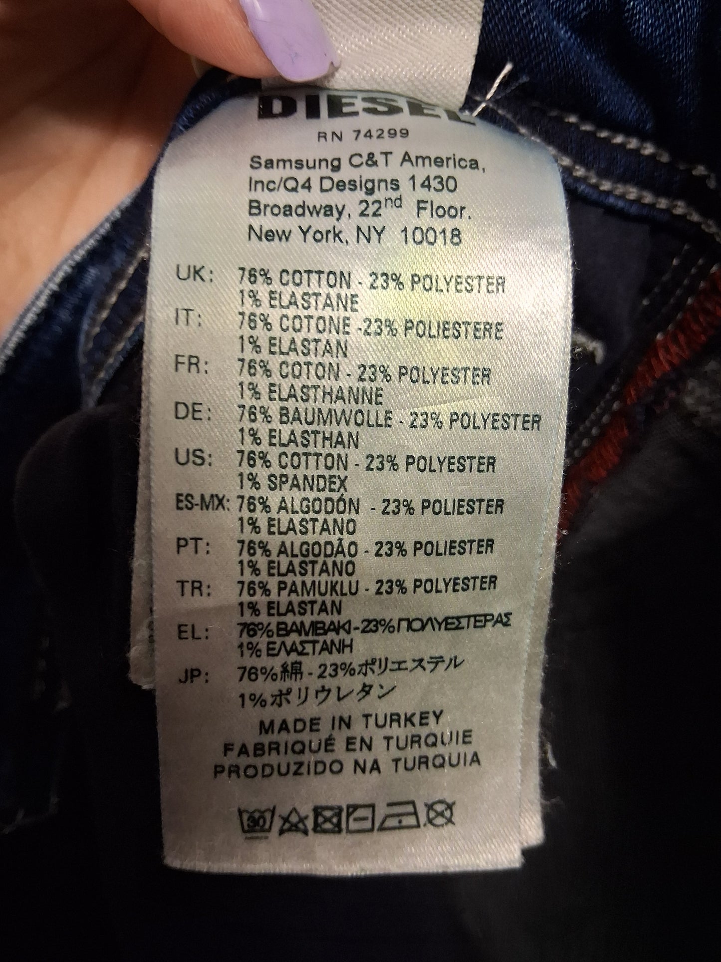 Diesel Boys Skinny Leg Blue Denim Jeans Age 12 Years
