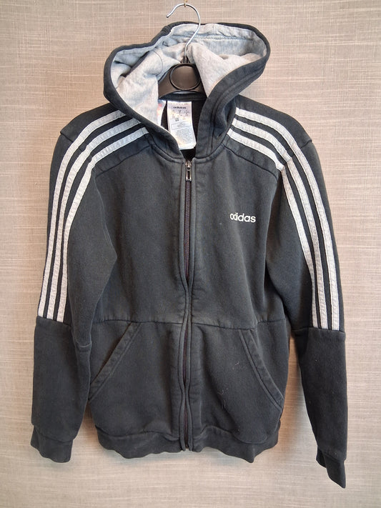 Adidas Boys Full Zip Hoodie Faded Black Age 11-12 Years