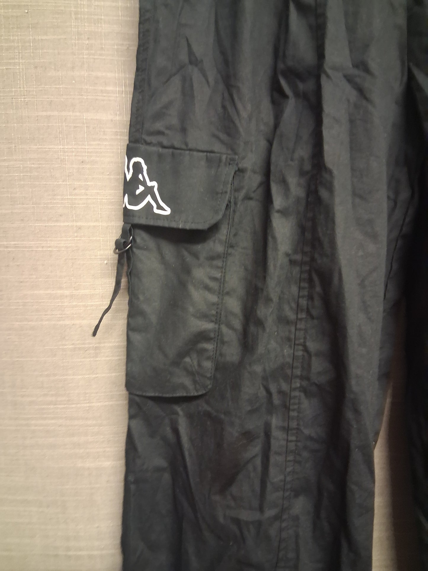 Kappa Boys Black Cargo Joggers Spellout Graphic Age 13-14 Years