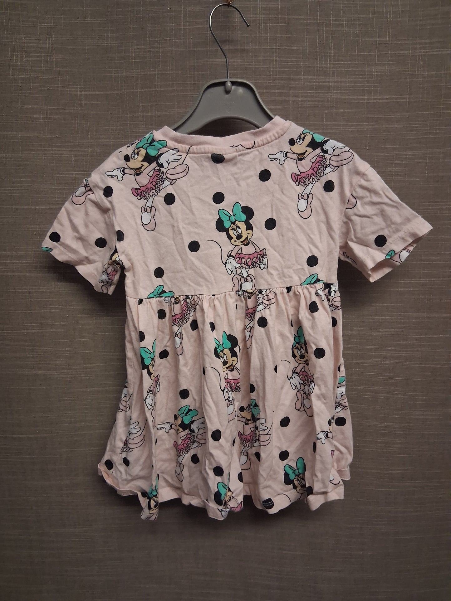 Disney Minnie Mouse Short Sleeve Pink T-Shirt Dress Age 2-3 Years