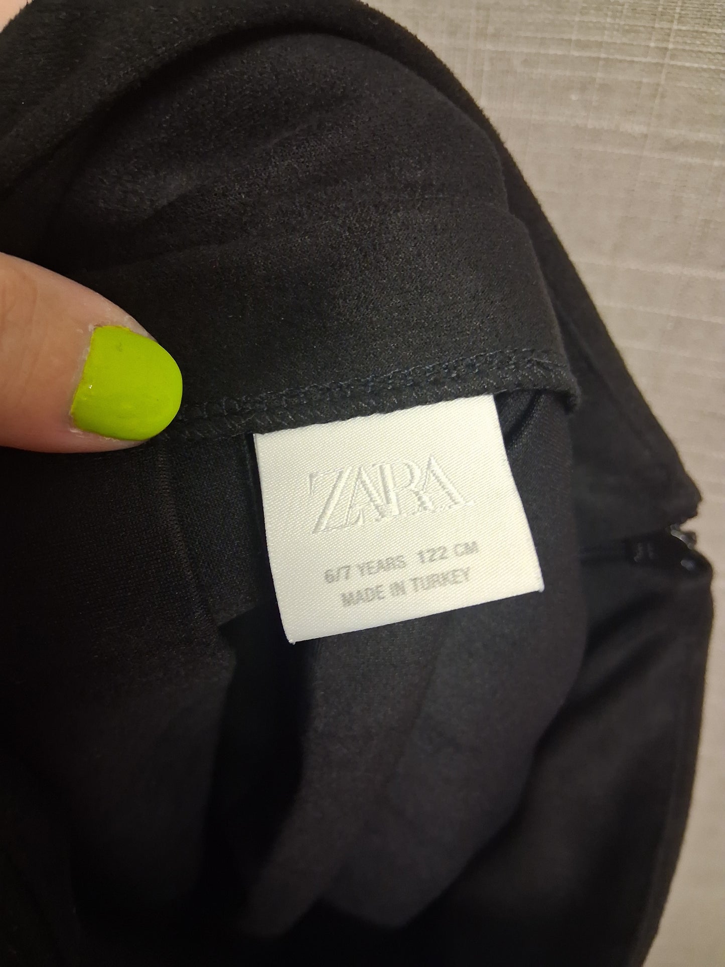 Zara Boys Black Pleated Black Skirt Soft Touch Age 6-7 Years