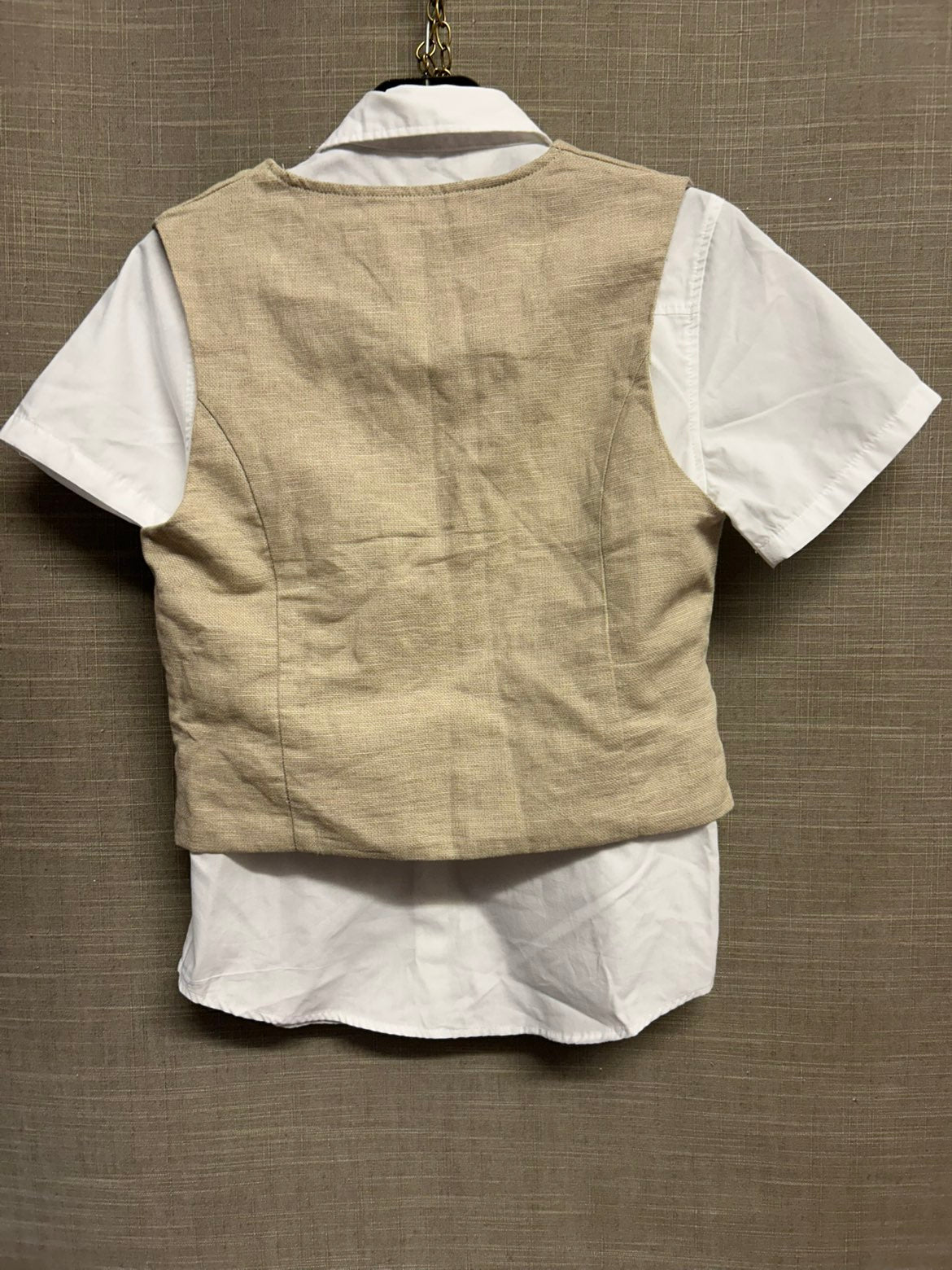 H&M Boys Linen Cream 2 Piece Suit Shirt & Waistcoat Age 8-9 Years Wedding Special Occasion