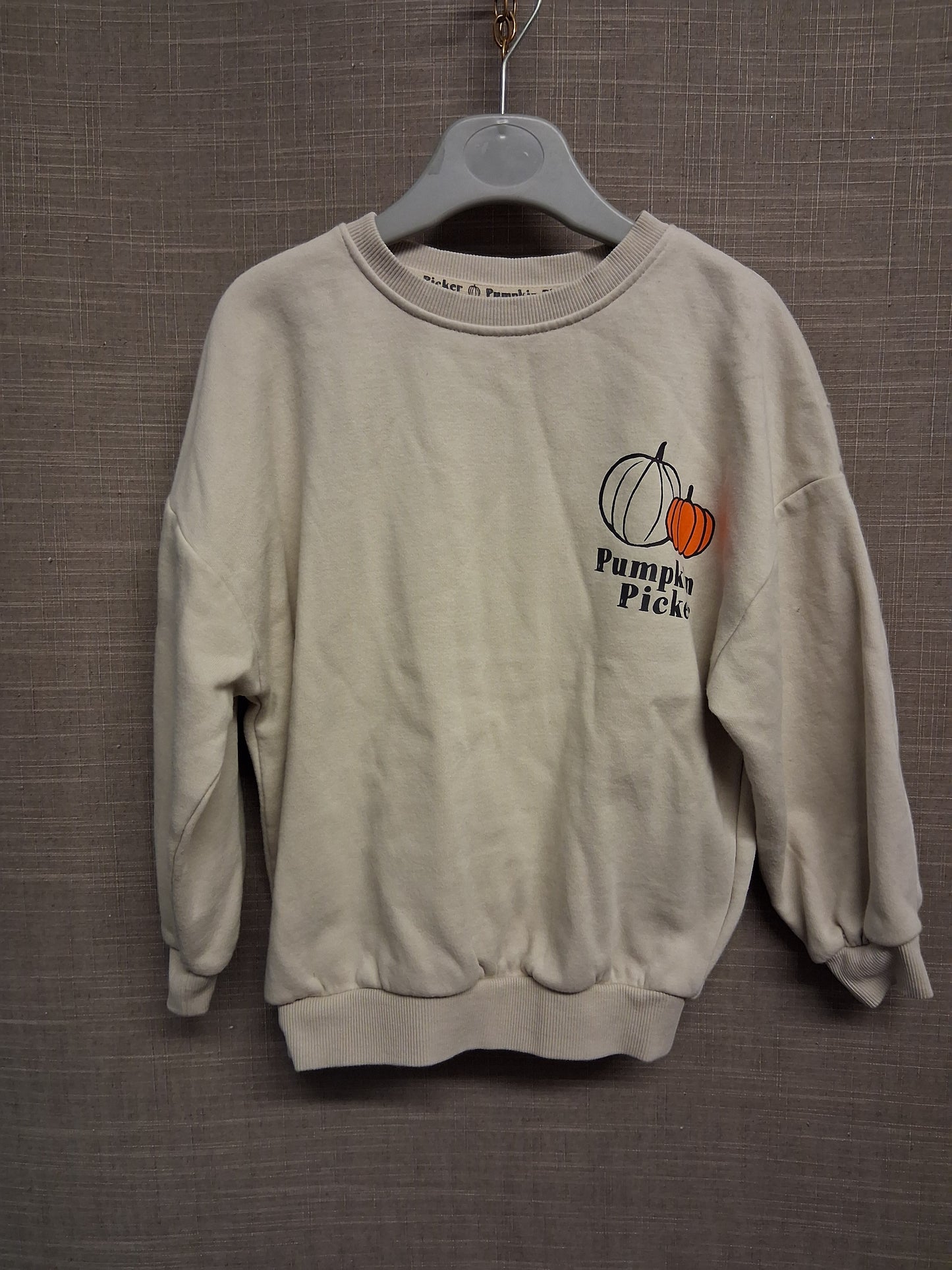 George Halloween Autumn No 1 Pumpkin Picker Beige Sweater Age 3-4 Years