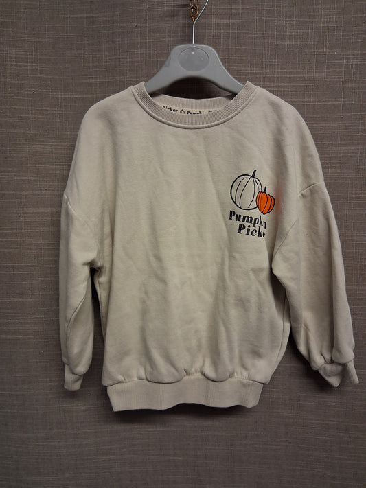 George Halloween Autumn No 1 Pumpkin Picker Beige Sweater Age 3-4 Years