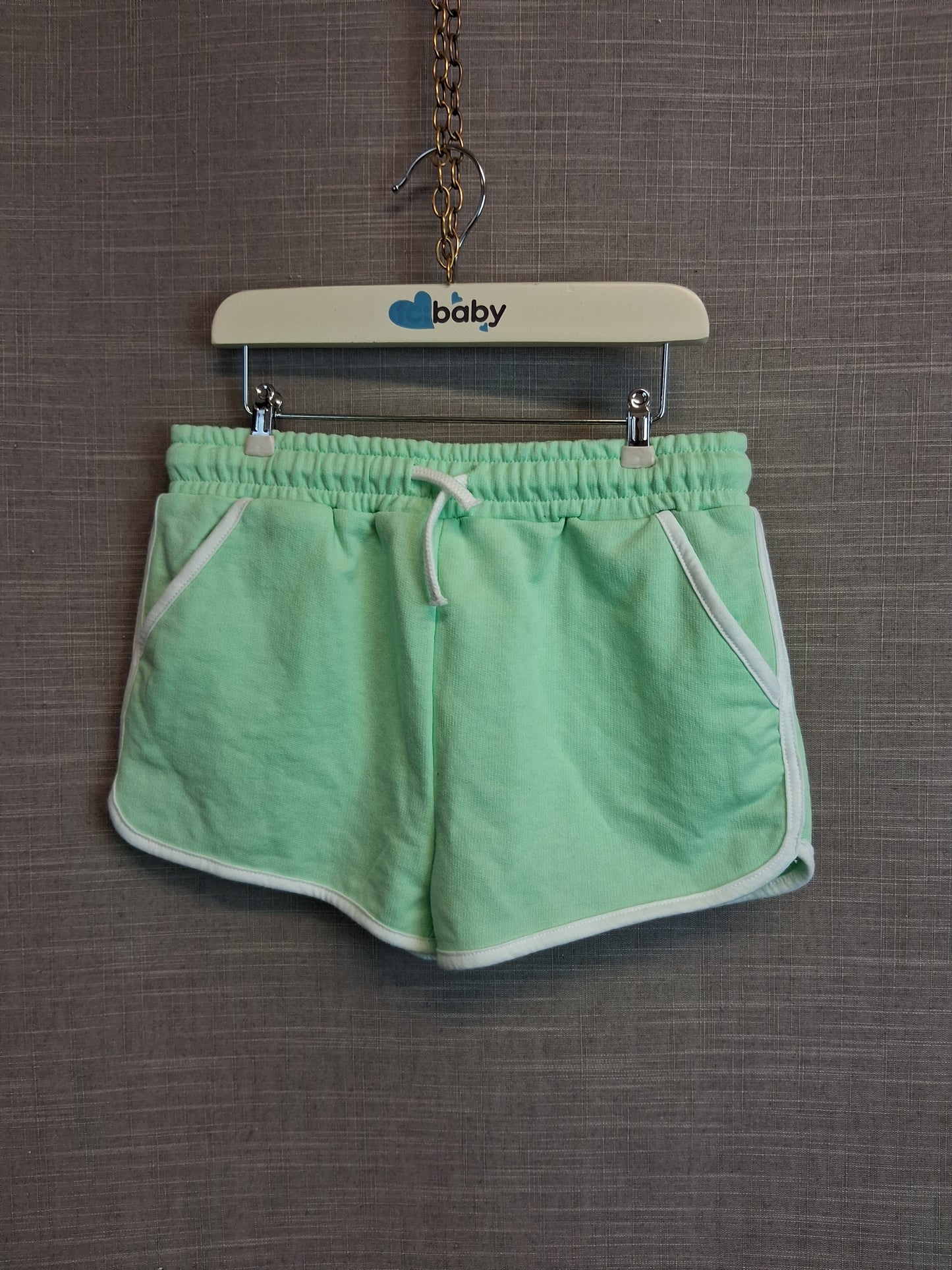 Primark Girls Green Jersey Shorts Age 8-9 Years New