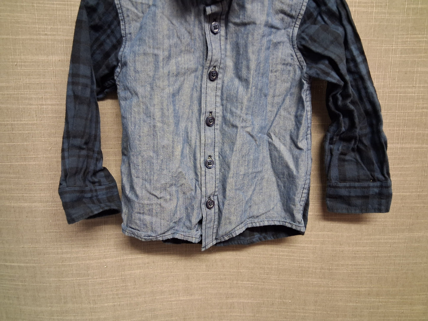 Matalan Boys Blue Denim Style Long Sleeve Shirt Age 12-18 Months