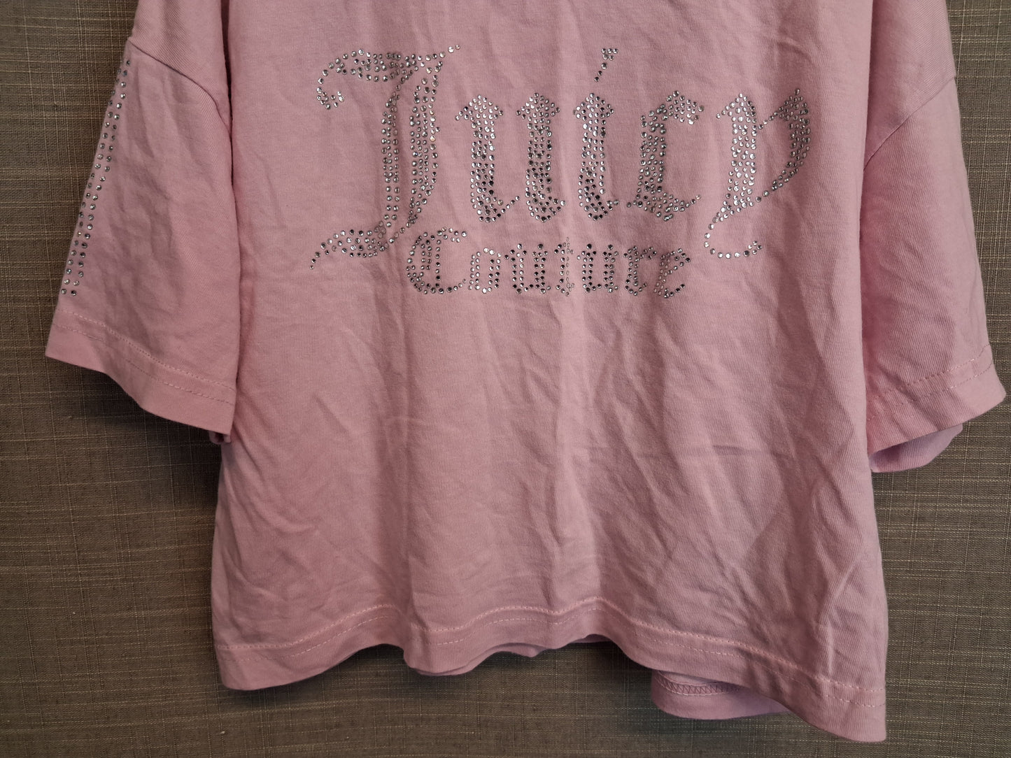 Juicy Couture Girls Crop T-Shirt Diamanté Spellout Age 5-6 Years