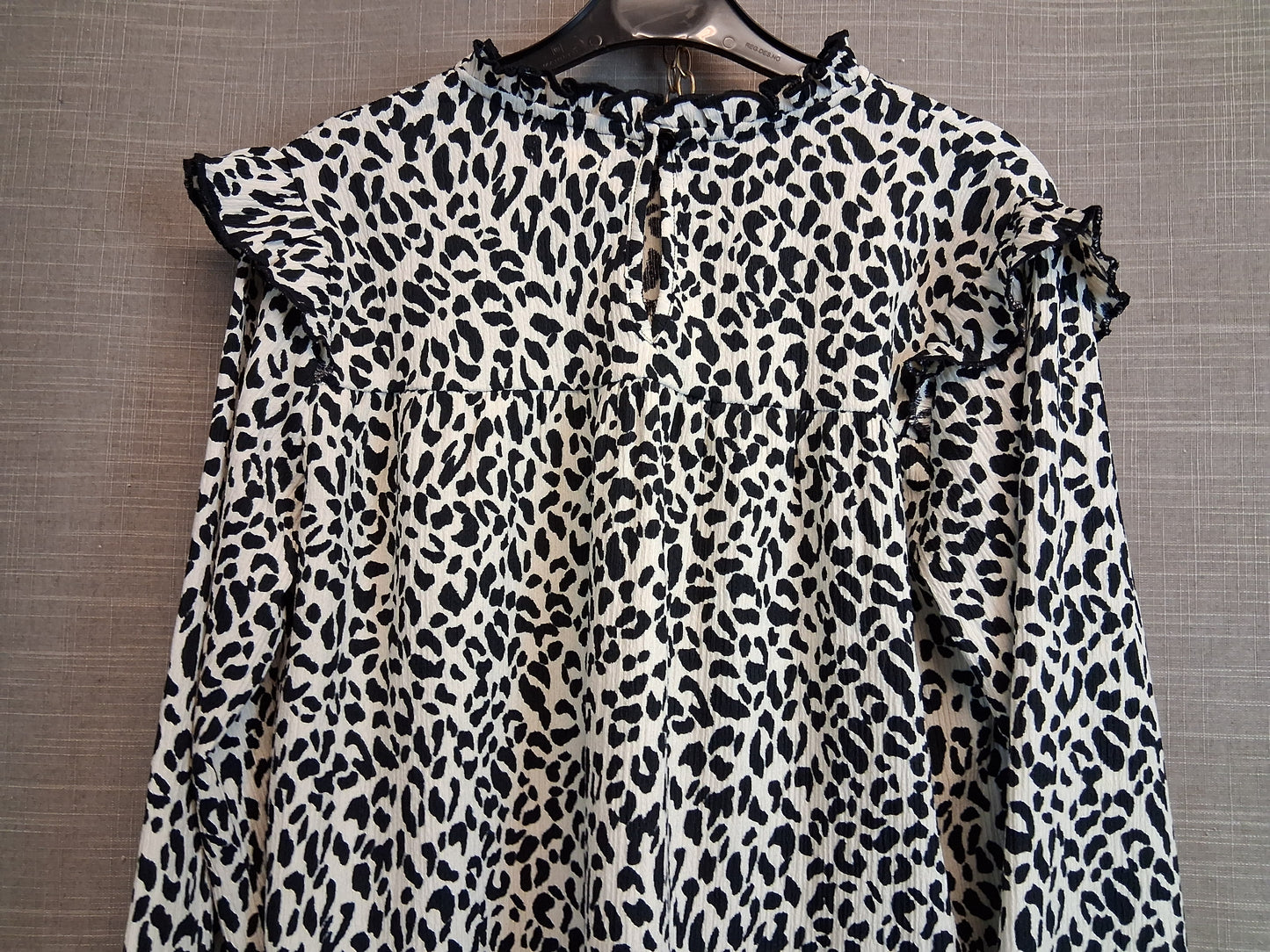 Next Girls Black White Animal Print Long Sleeve Top Age 12 Years