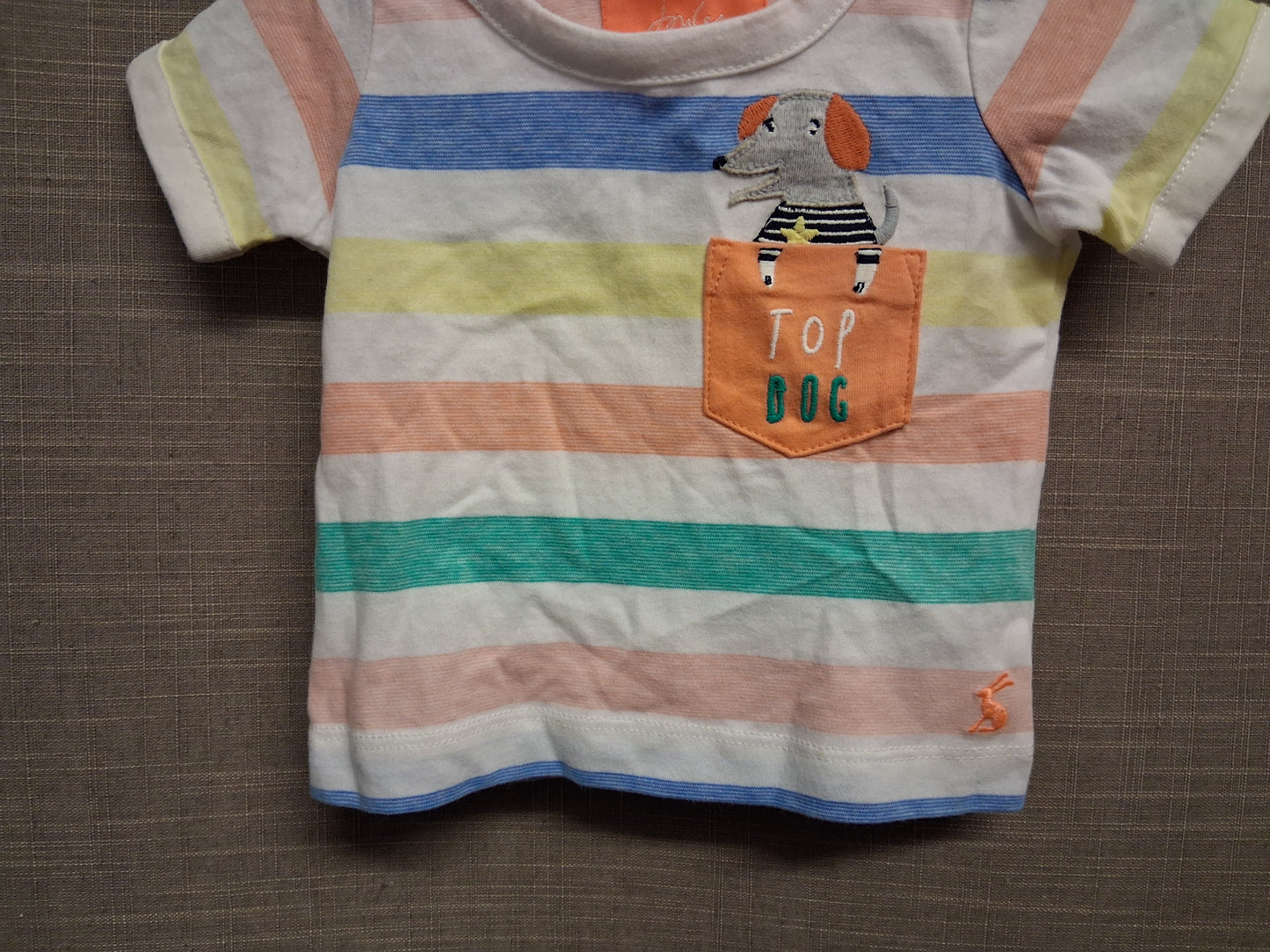 Joules Boys Multicolour Striped Jersey T-Shirt Short Sleeve Age 0-3 Month