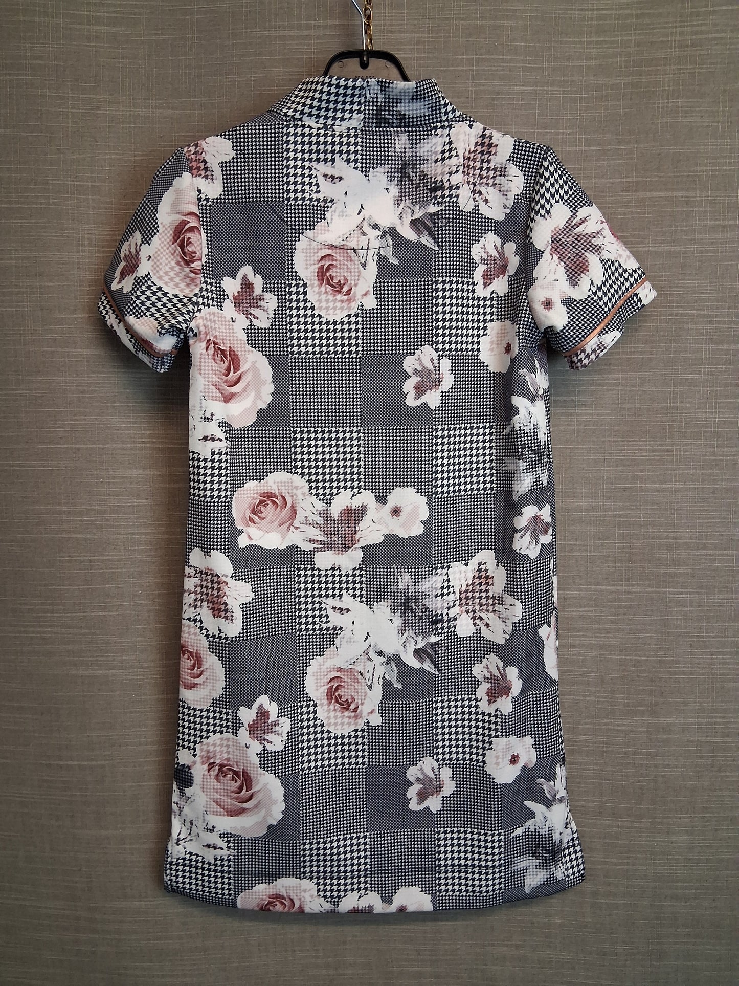 Firetrap Girls T-Shirt Dress 1/4 Zip Multicolour Floral Check Age 9-10 Years