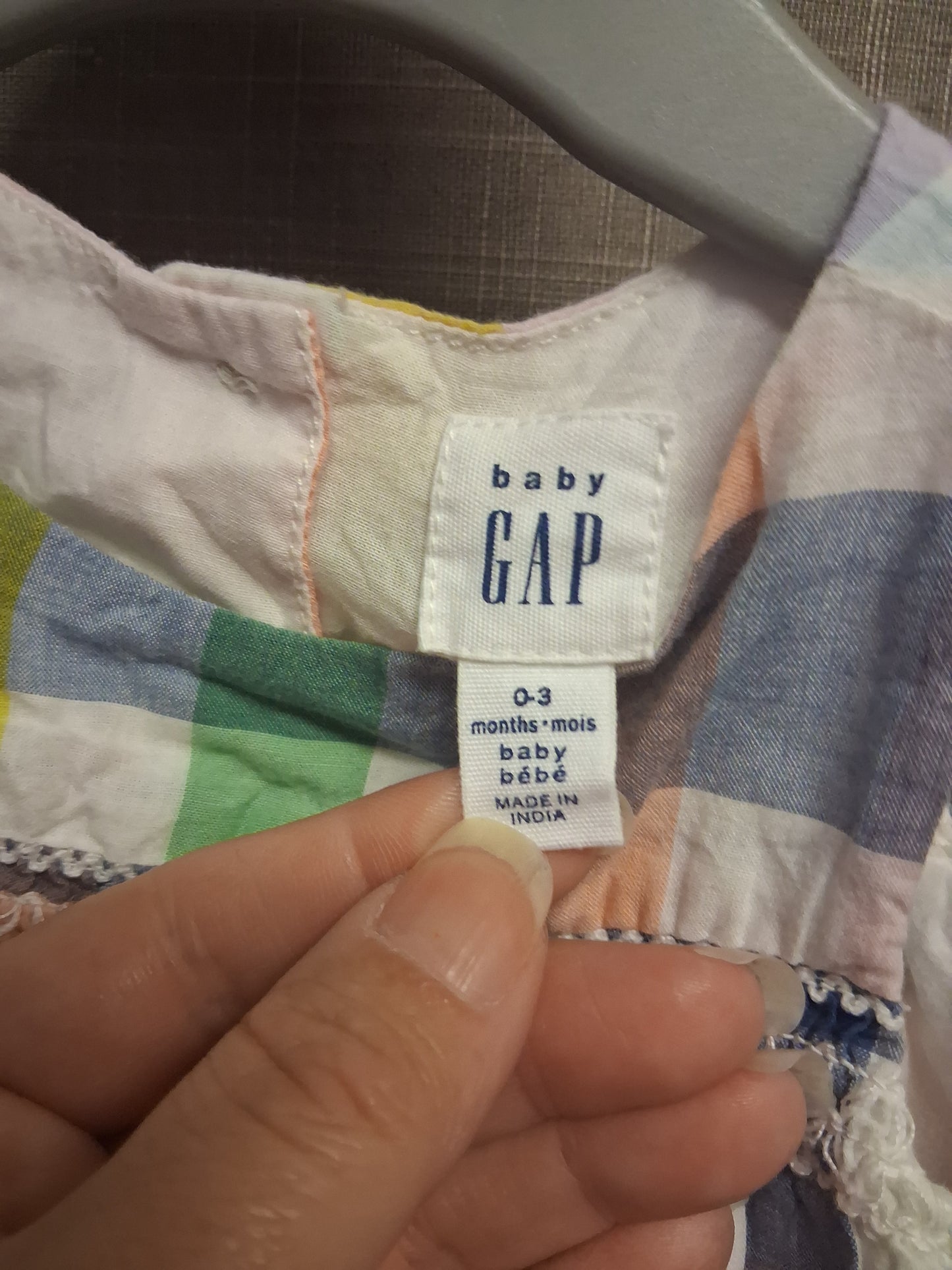Baby GAP Girls Multicolour Sleeveless Dress Lined Cotton Age 0-3 Months