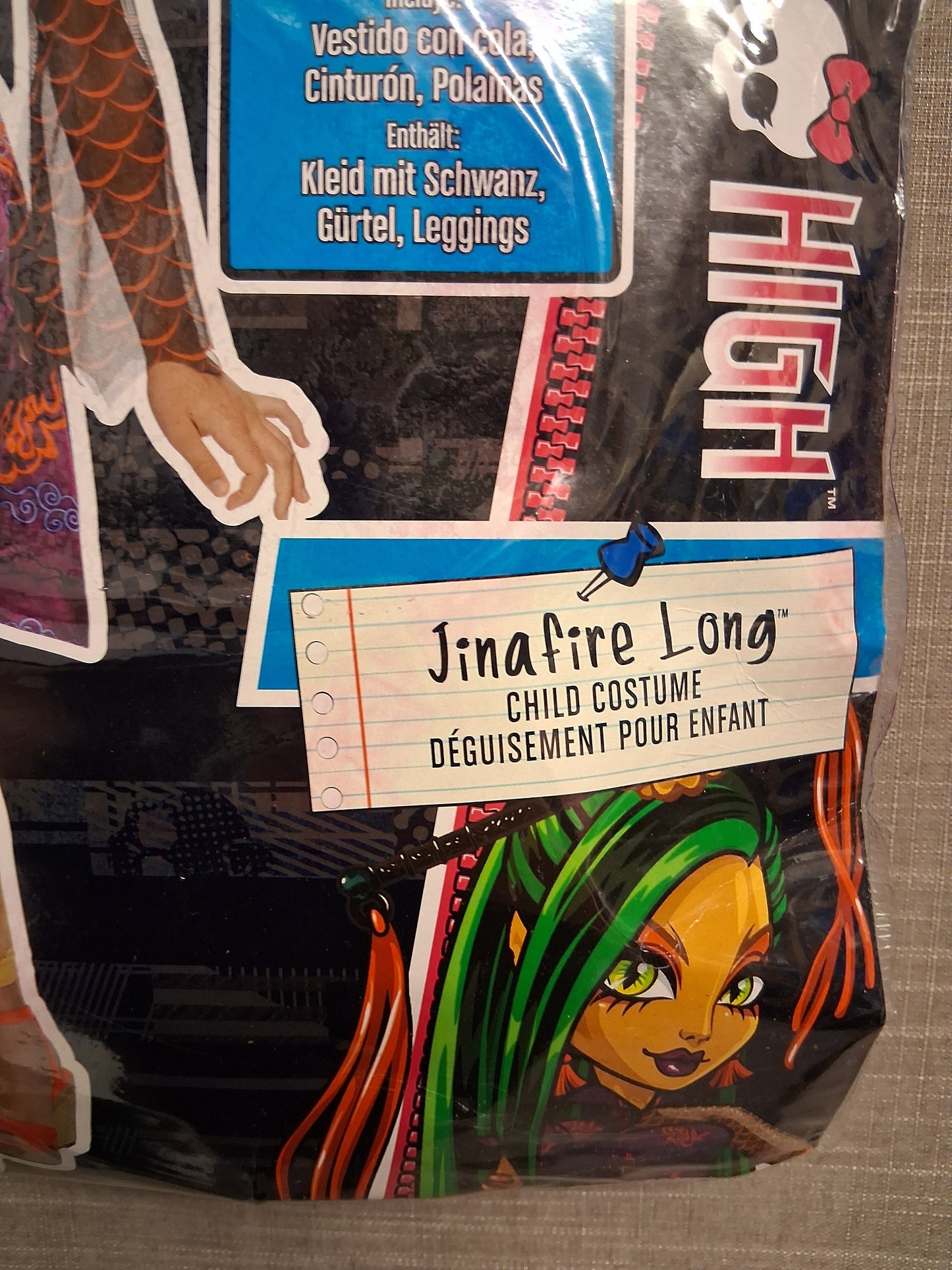 Monster High Scaris City of Frights Jinafire Long Fancy Dress Costume Age 5-7 Years New