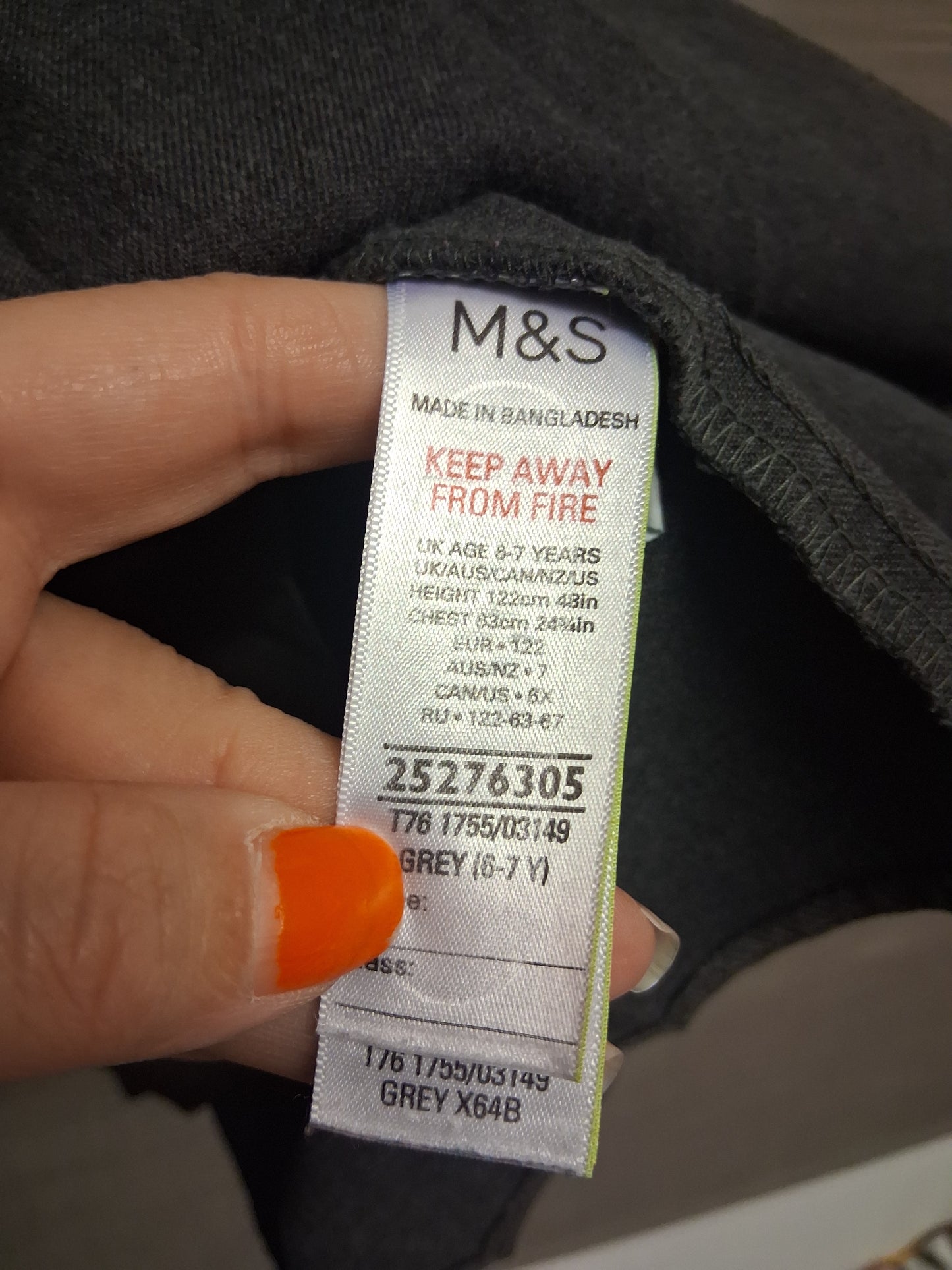 Marks and Spencer Girls Grey Pinafore Dress Age 6-7 Years