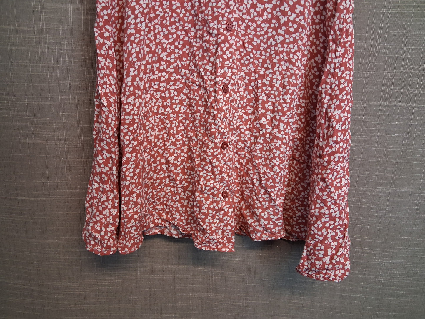 Next Girls Red Floral Tea Dress Age 10 Years Short Sleeve Button Front