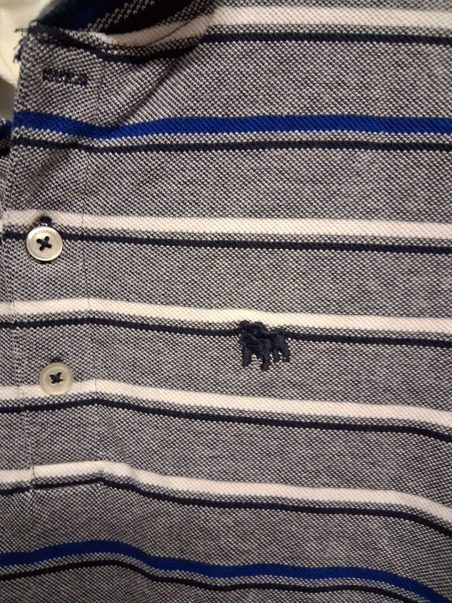 Jasper Conran Blue White Stripe Long Sleeve T-Shirt with Collar Age 7-8 Years New
