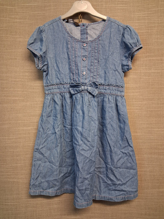 George Girls Denim Blue Dress Short Sleeve Age 5-6 Years