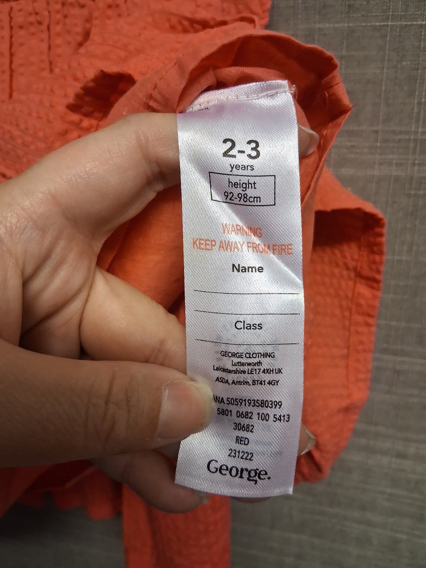 George Girls A Line Dress Coral Pink Sleeveless Age 2-3 Years