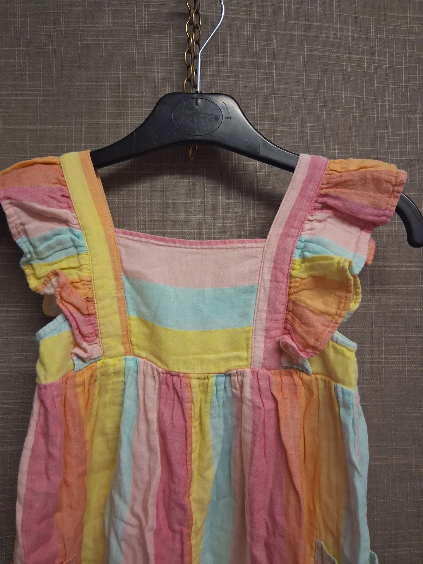 Nutmeg Playsuit Girls Multicolour Frill Straps 100% Cotton Age 4-5 Years