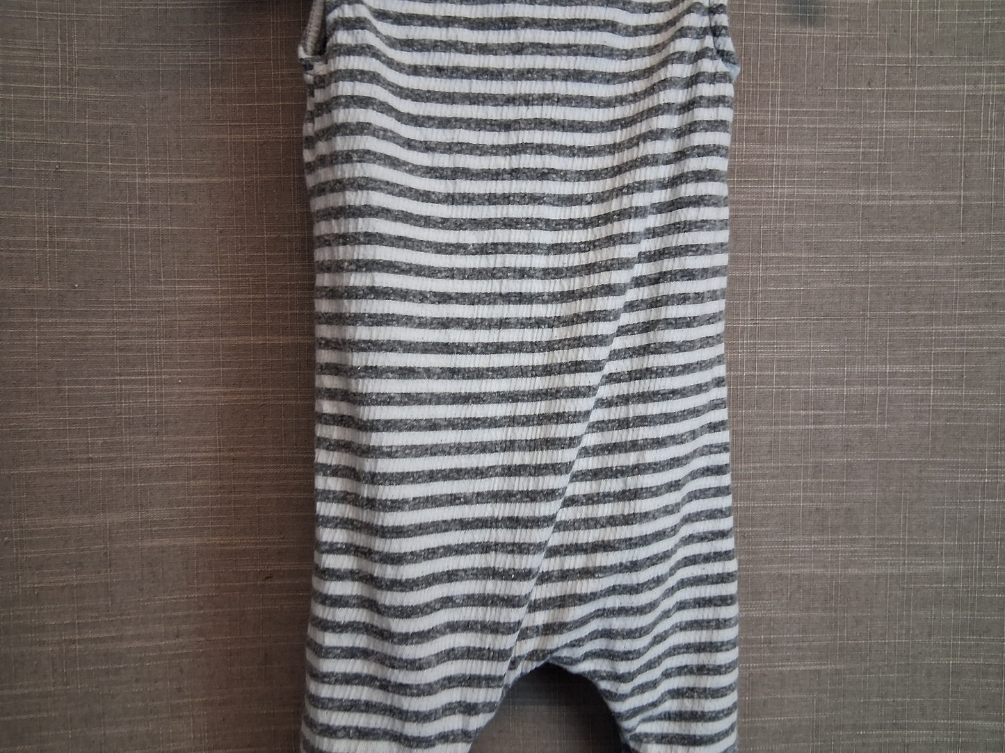 Next Boys Jersey One Piece Rompers Grey White Striped Age 0-3 Months