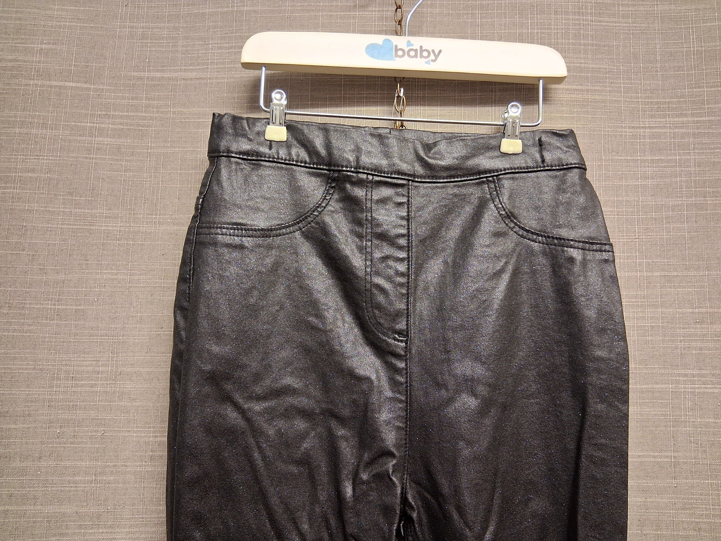 Nutmeg Girl Black Jeggings Glittery Age 10-11 years
