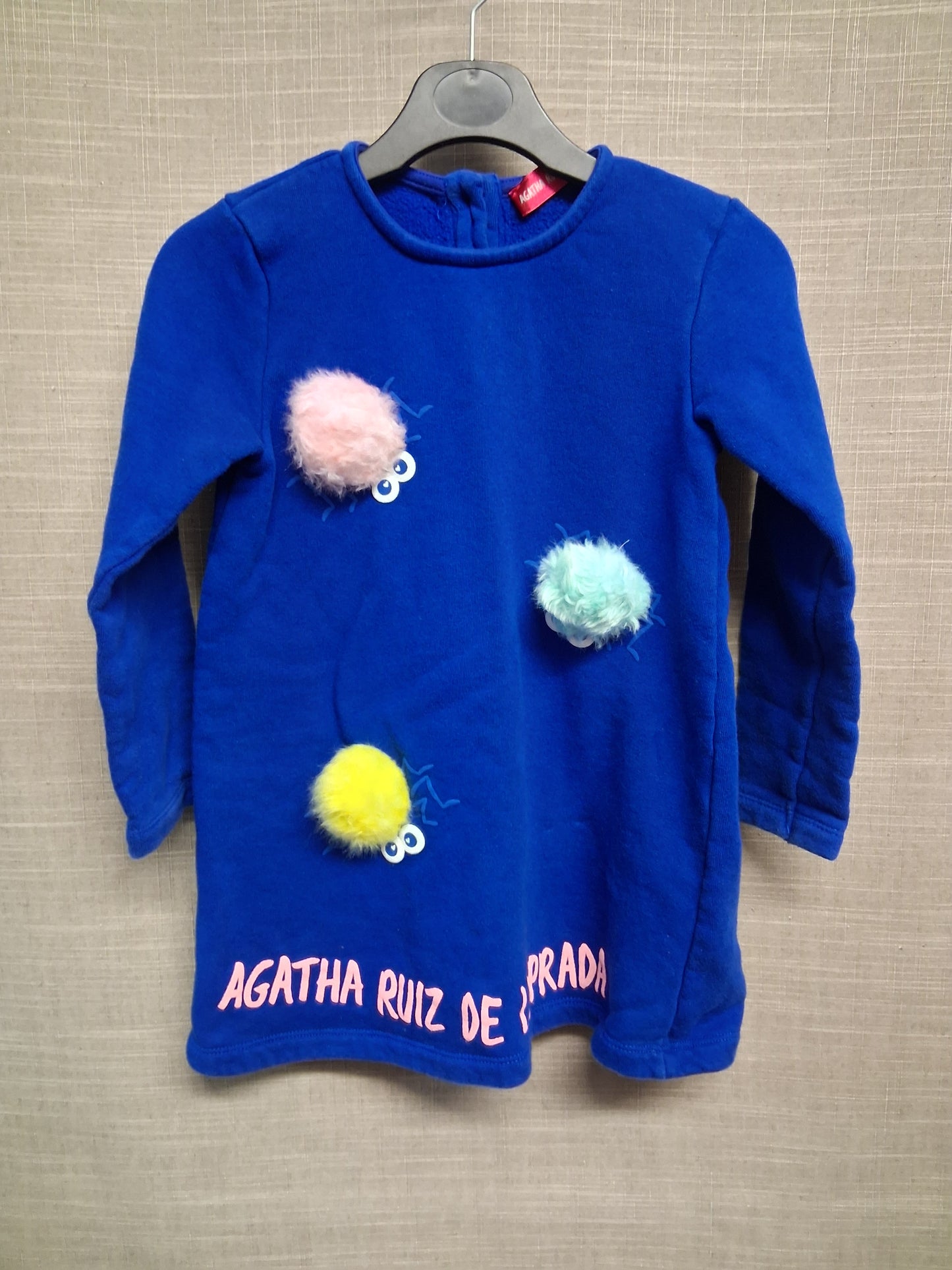 Agatha Ruiz De La Prada Blue Jersey Jumper Dress Age 6 Years