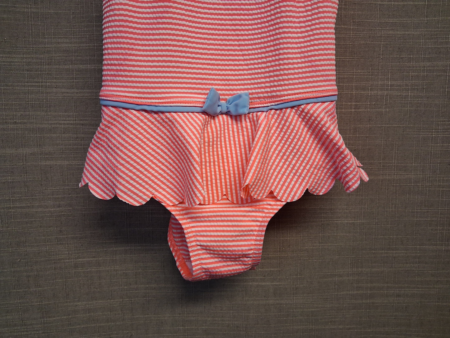 Matalan Neon Pink Striped Swimsuit One Piece Age 2-3 Years