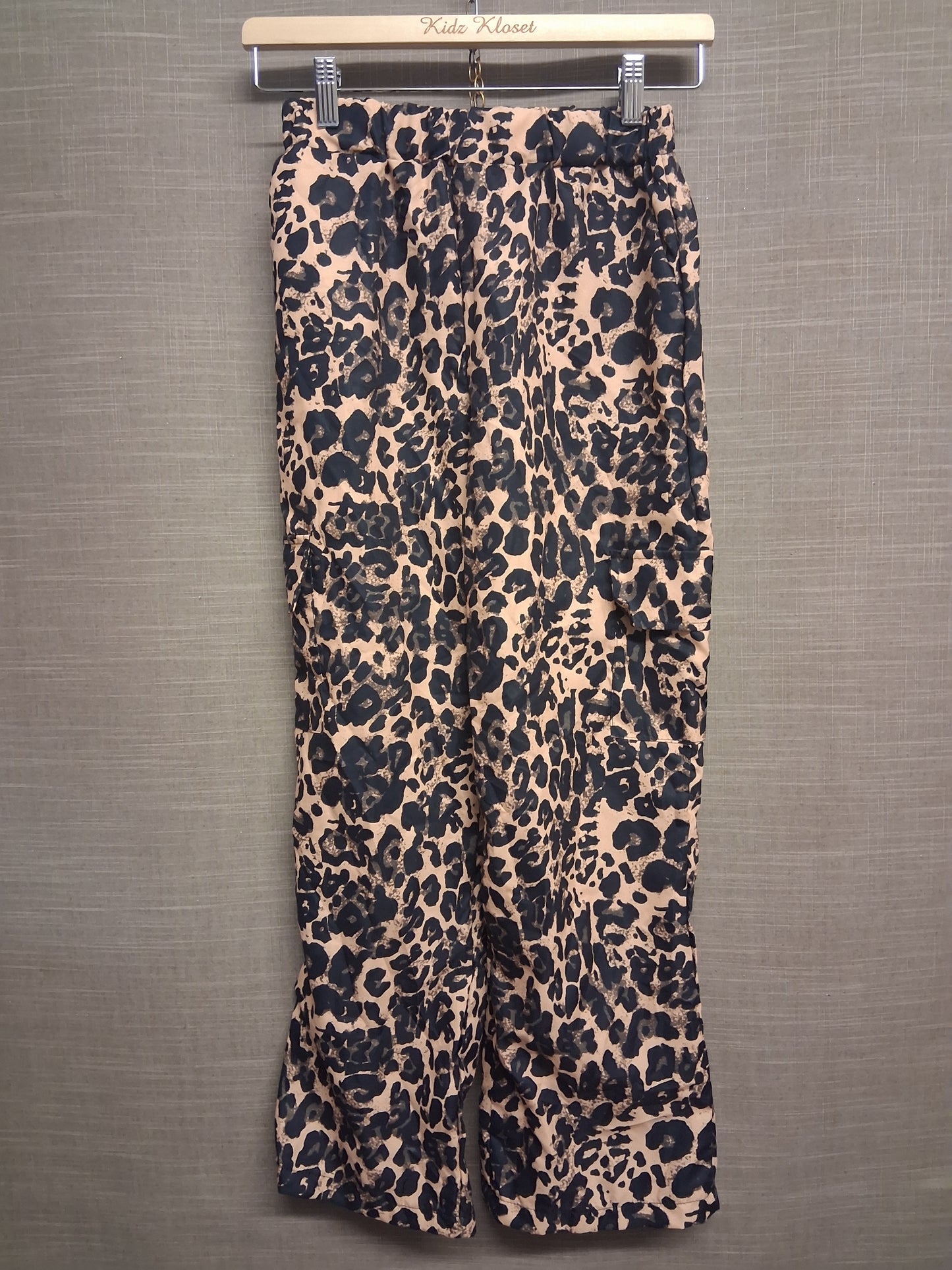 Shein Beige Black Animal Print Cargo Trousers Lightweight Age 15 years
