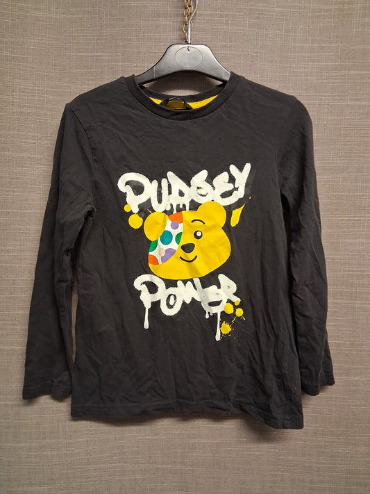 George Boys "Pudsey" Children in Need Black Long Sleeve T-Shirt Age 8-9 Years