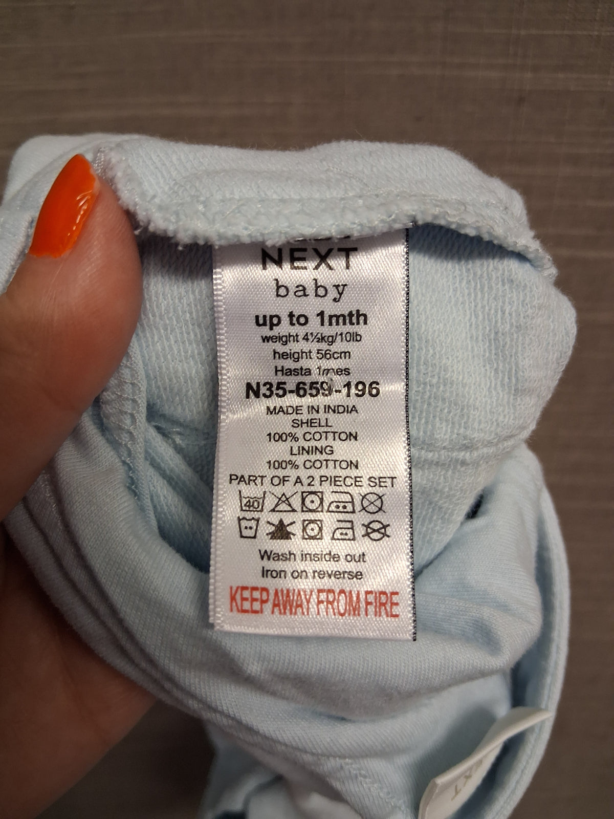 Next Boys Light Blue Jersey Sail Boat Dungarees Up to 1 Month 100% Cotton