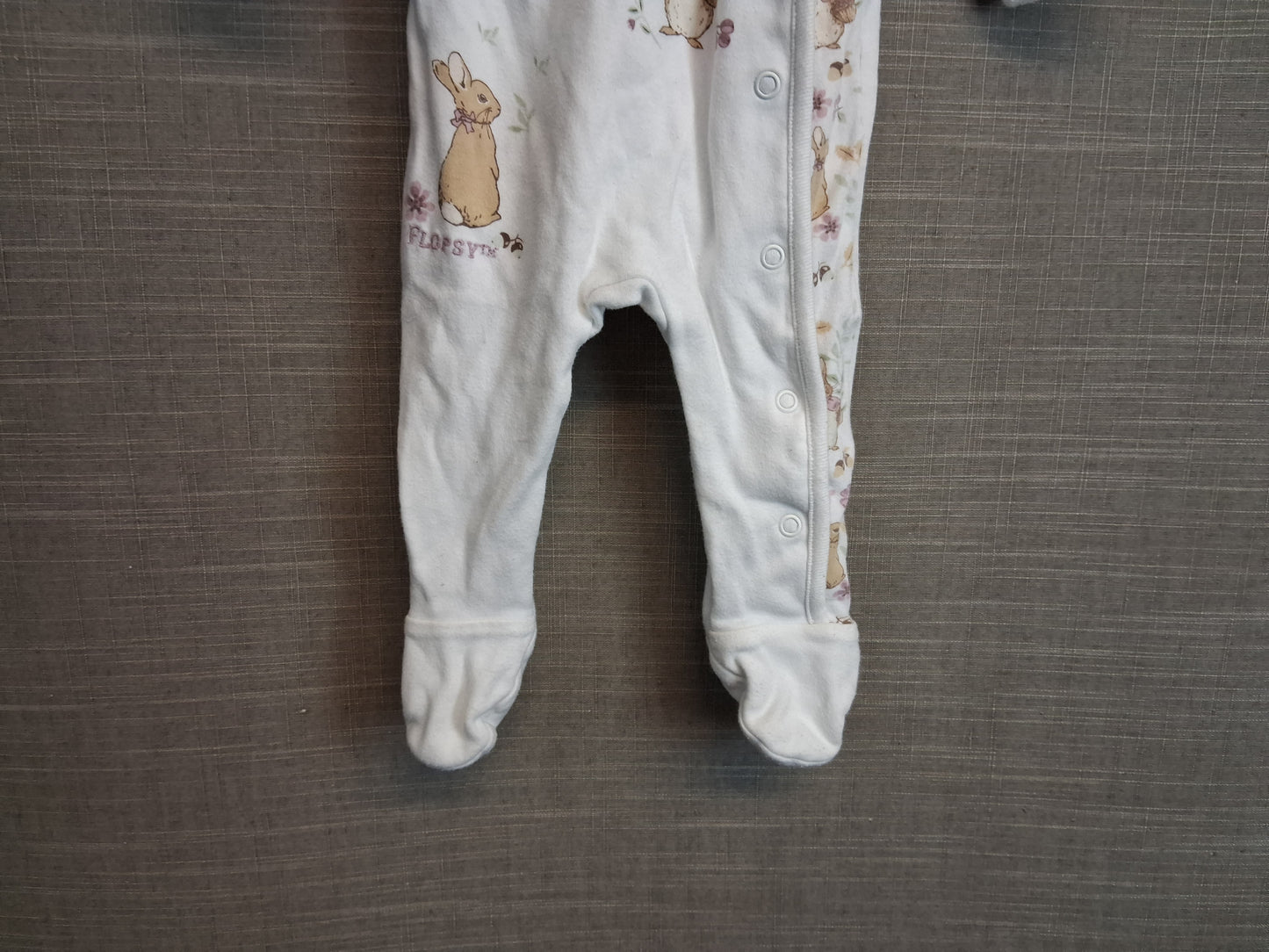 Matalan Peter Rabbit Girls White Sleepsuit Age 0-3 Months