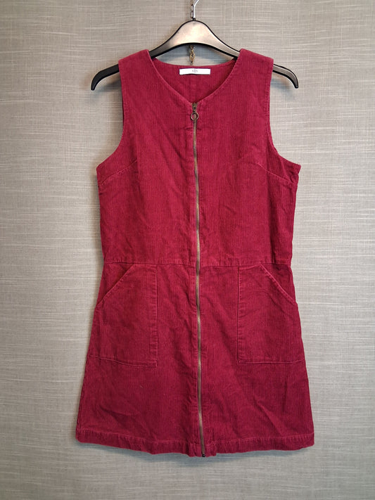 Marks and Spencer Corduroy Full Zip Burgundy Dress Age 13-14 Years