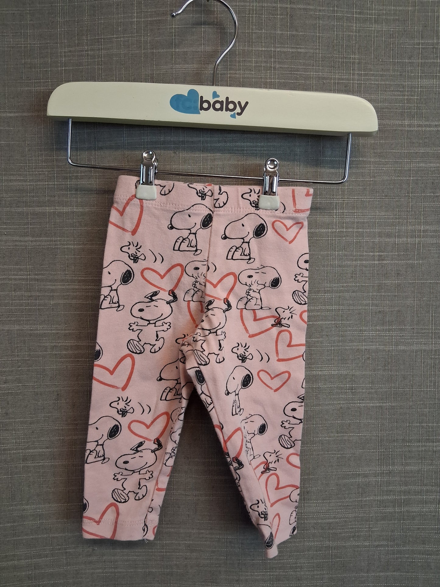 F&F Girls Snoopy Theme Pink Leggings Age 0-3 Months