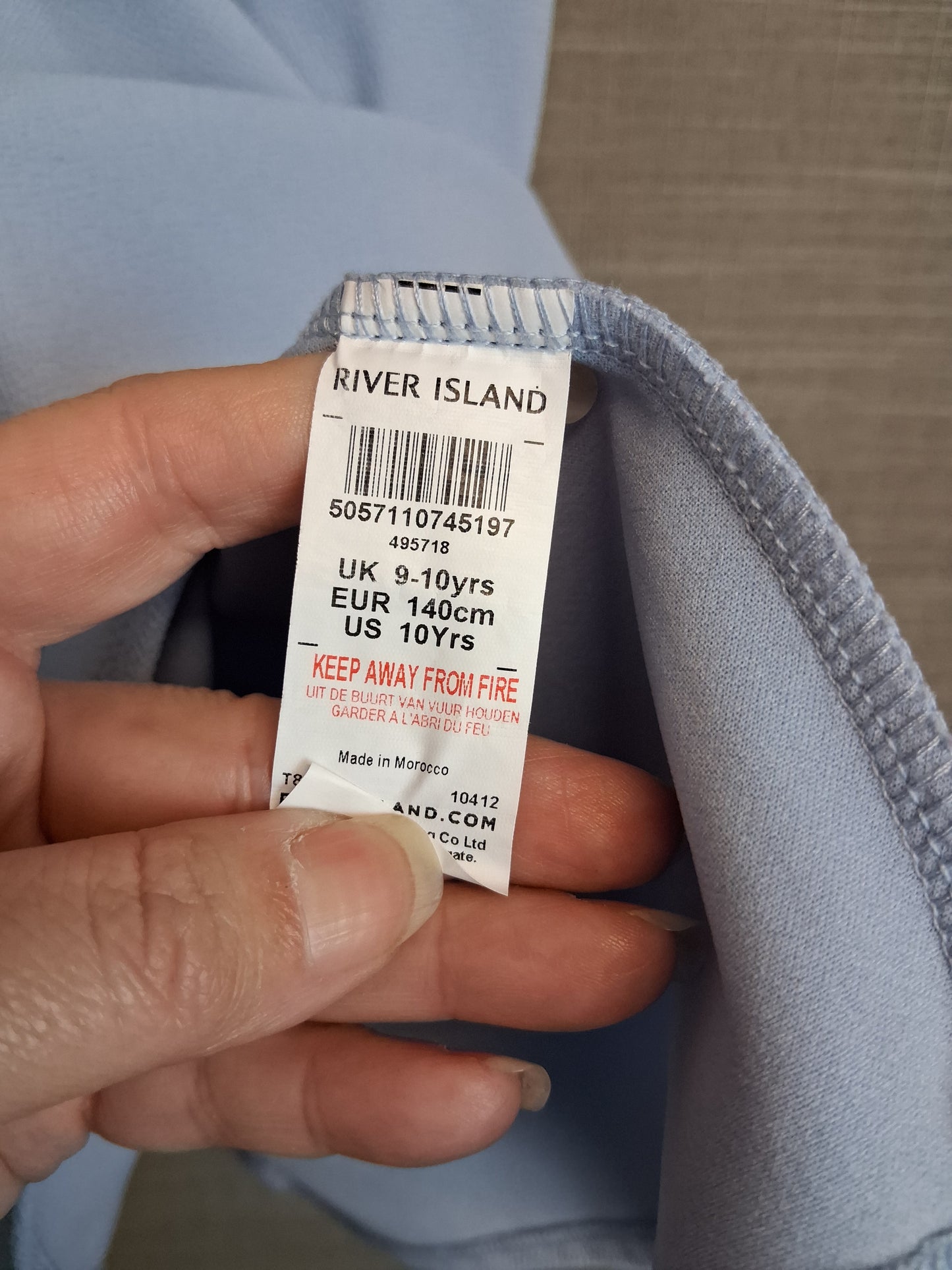 River Island Girls Blue Dress Age 9-10 Years