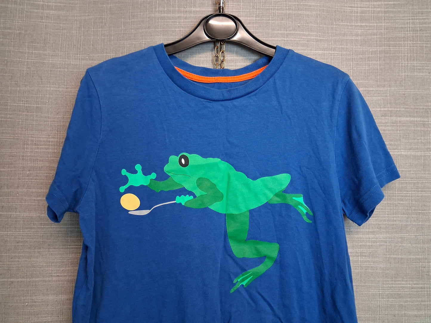 Mini Boden Boys Blue T-Shirt Short Sleeve Frog Theme Age 9-10 Years