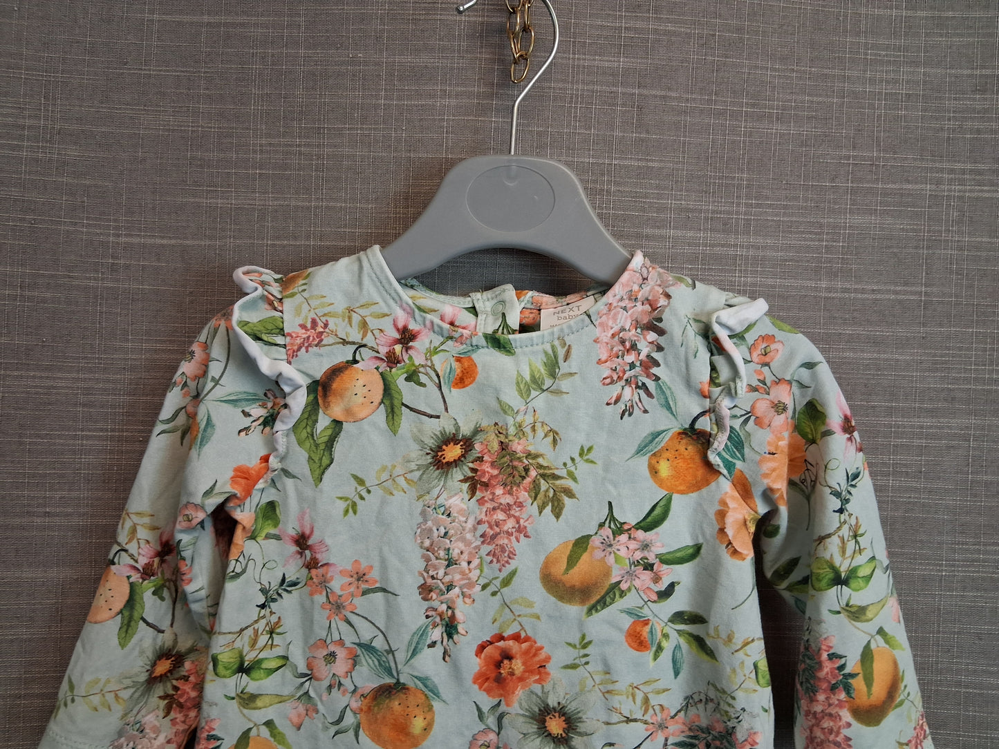 Next Girls Long Sleeve Floral Fruit Jersey T-Shirt Age 6-9 Months