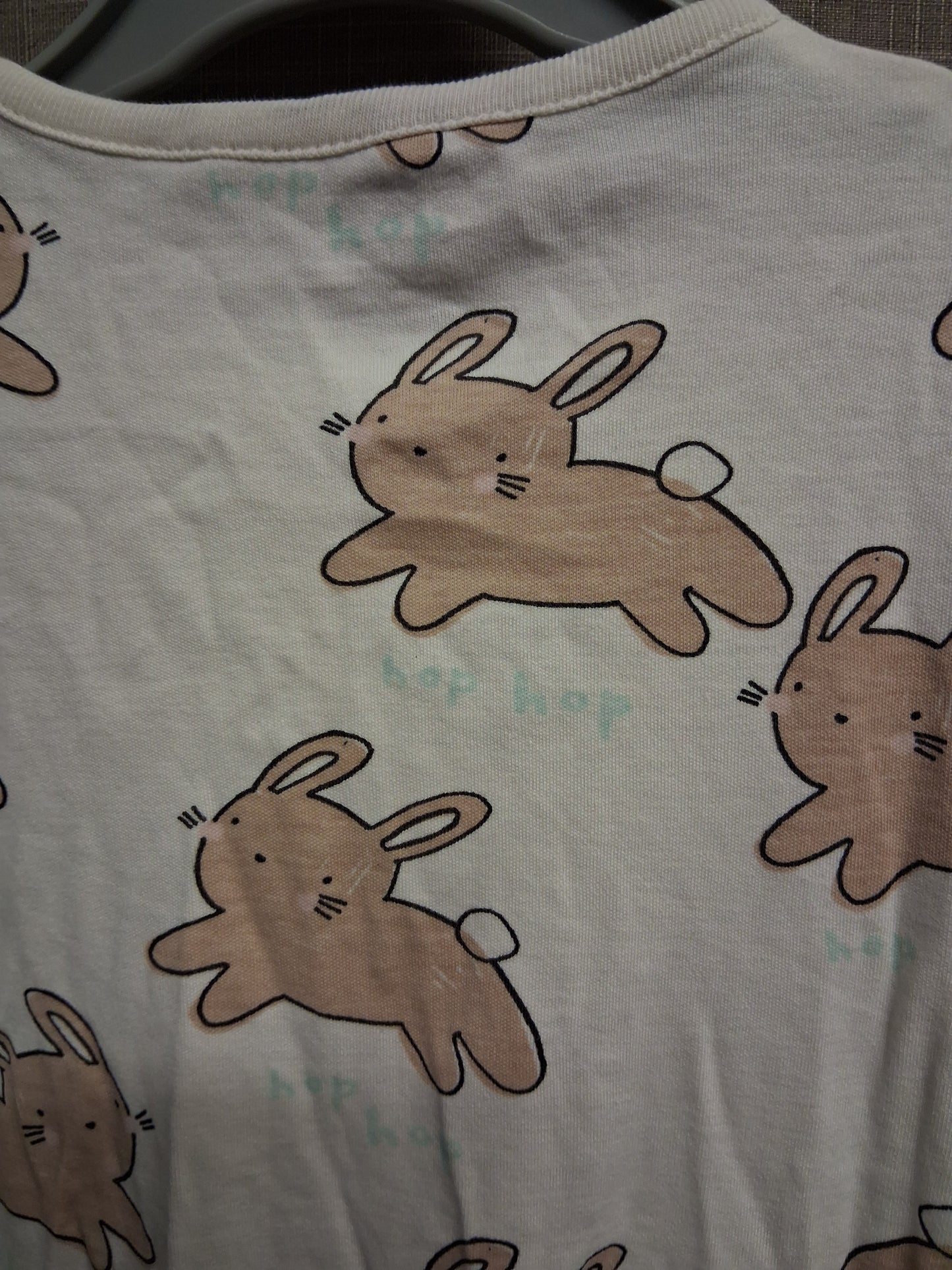 Next Boys Cream Bunny Theme Short Sleeve Romper Age 9-12 Months 100% Cotton