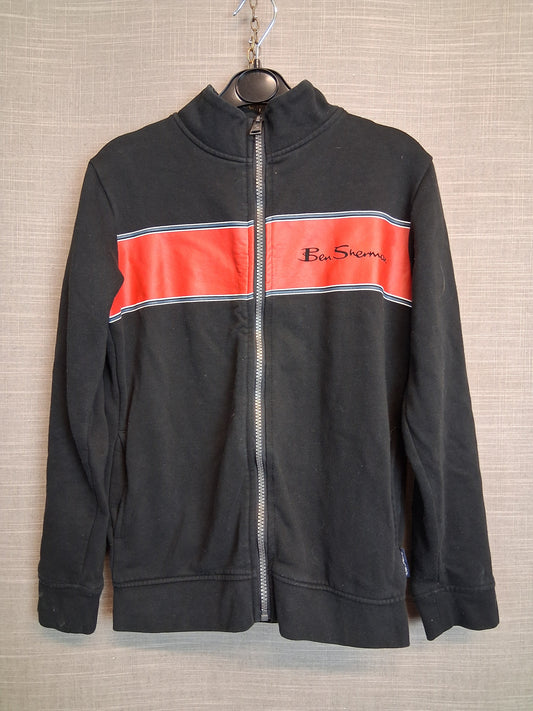 Ben Sherman Black Full Zip Jersey Jacket Age 9-10 Years