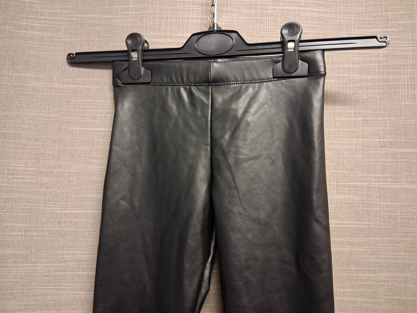 H&M Black Faux Leather Trousers Jeggings Age 6-7 Years New